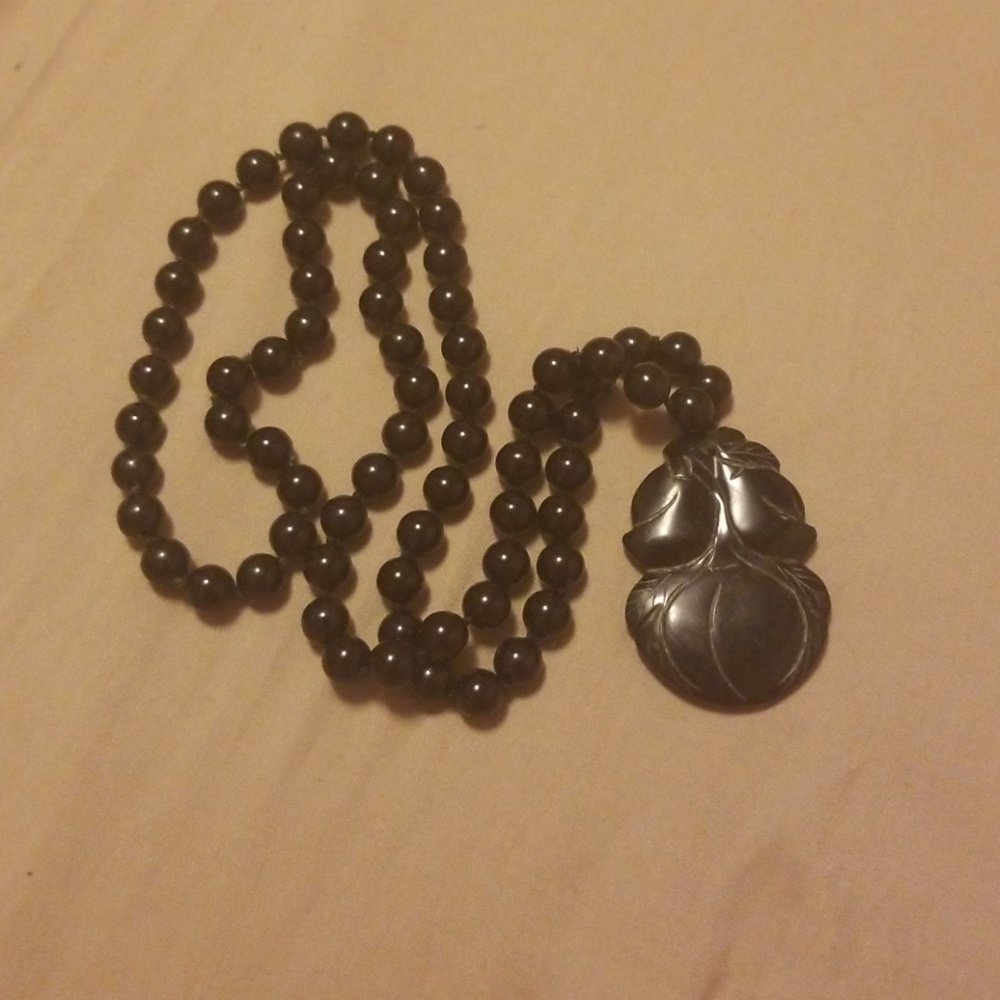 Long black necklace